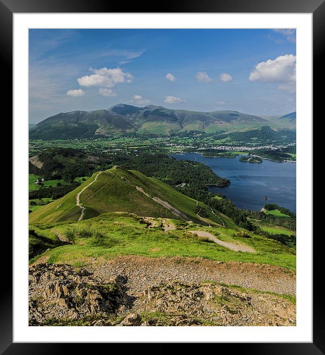 Catbells View Keswick Framed Mounted Print by Laura Kenny