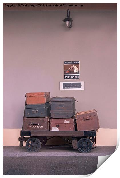 His Masters Luggage Print by Terri Waters