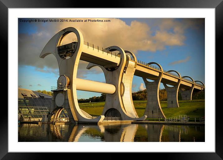 The Falkirk Wheel at Sunset Framed Mounted Print by Bridget McGill