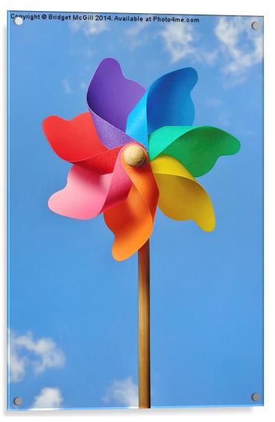 Pinwheel or Windmill Against a Blue Sky Acrylic by Bridget McGill