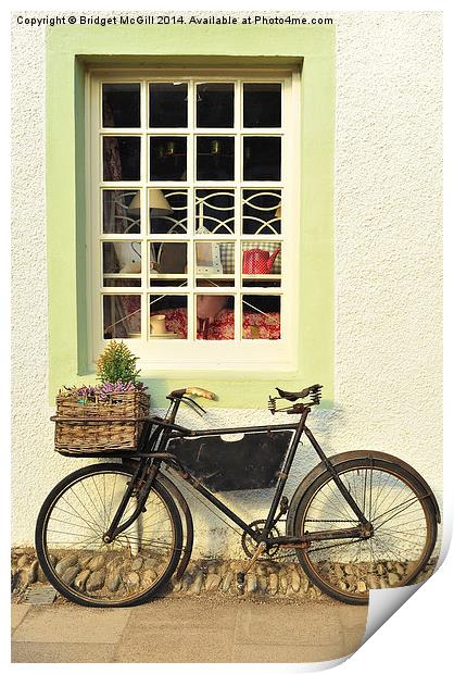 Bike Outside Old-Fashioned Shop Print by Bridget McGill