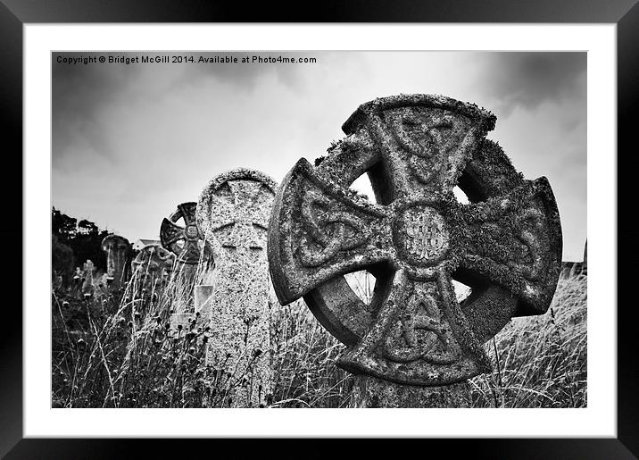 Celtic Crosses Framed Mounted Print by Bridget McGill