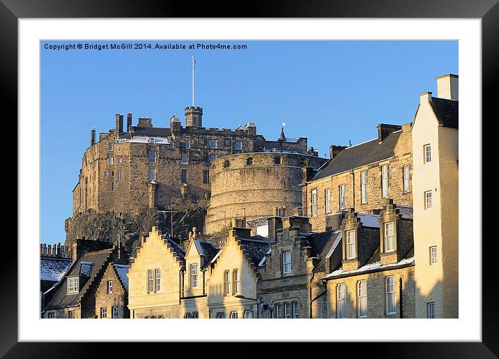 Edinburgh Castle and Grassmarket Framed Mounted Print by Bridget McGill