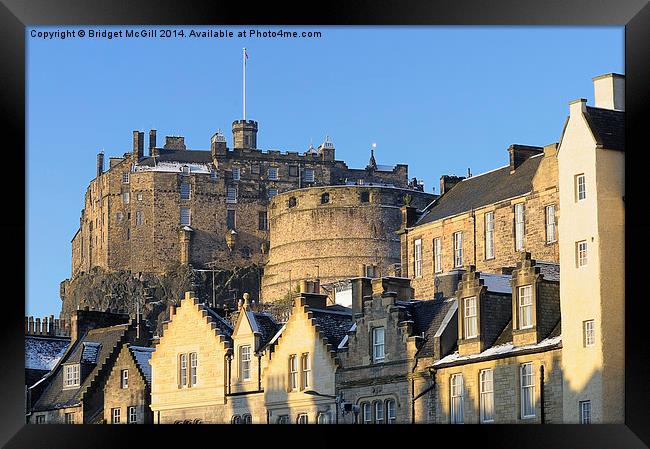 Edinburgh Castle and Grassmarket Framed Print by Bridget McGill