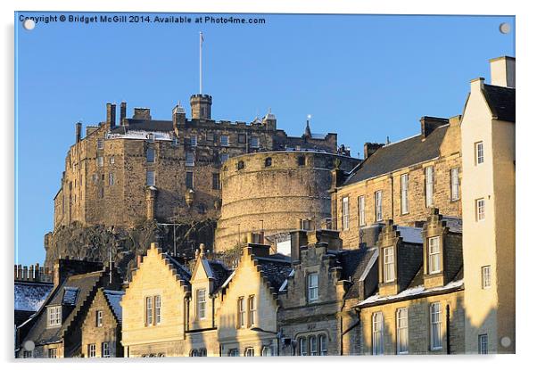 Edinburgh Castle and Grassmarket Acrylic by Bridget McGill