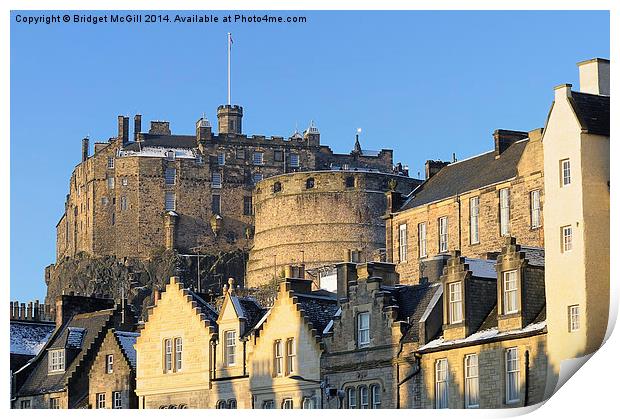 Edinburgh Castle and Grassmarket Print by Bridget McGill
