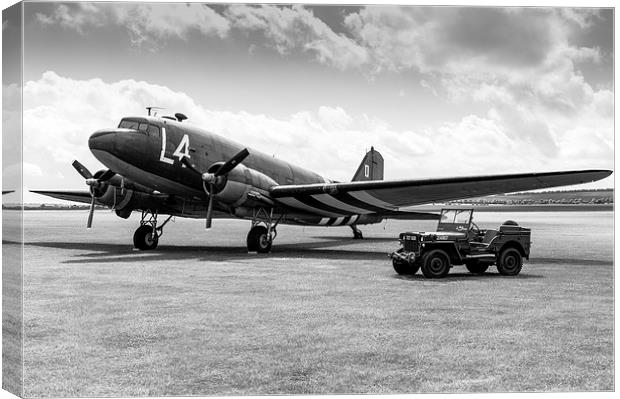Douglas C-47A Skytrain ready for D-Day Canvas Print by Gary Eason