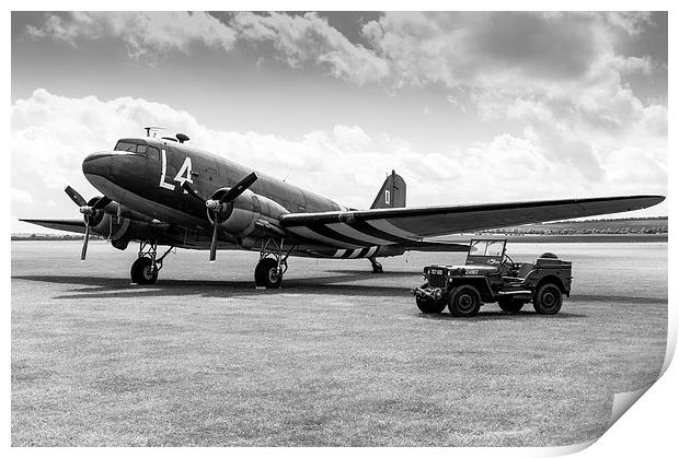 Douglas C-47A Skytrain ready for D-Day Print by Gary Eason
