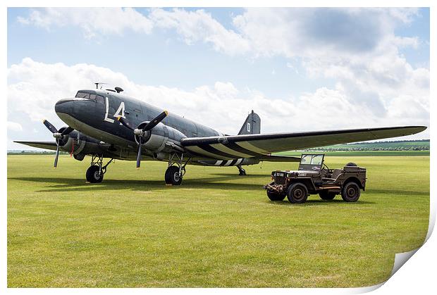 Douglas C-47A Skytrain ready for D-Day Print by Gary Eason