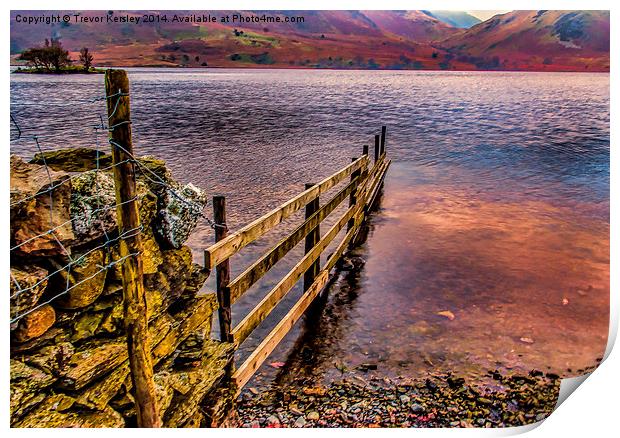 The Fence Buttermere Lake District Print by Trevor Kersley RIP