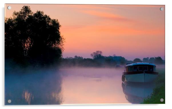 Thames at dawns sunrise Acrylic by andy myatt