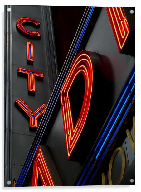 Radio City New York Acrylic by Lynn hanlon