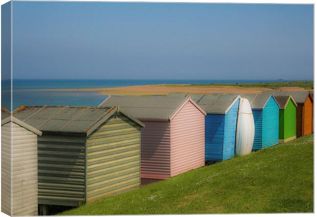 Beach Huts at Herne Bay Canvas Print by Stewart Nicolaou
