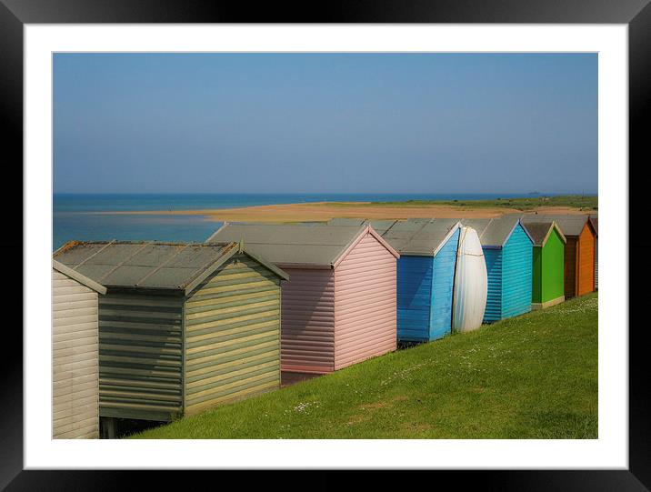 Beach Huts at Herne Bay Framed Mounted Print by Stewart Nicolaou
