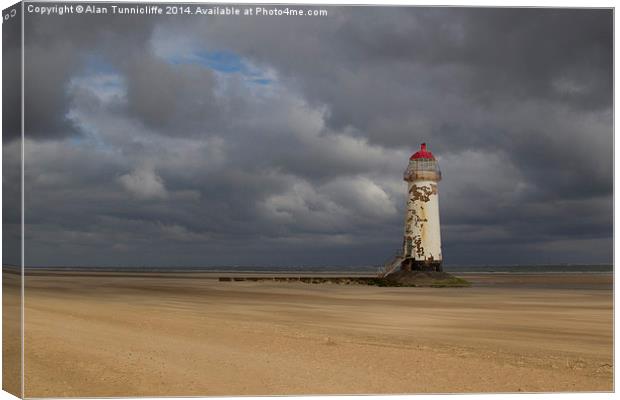 Haunted Talacre Lighthouse Canvas Print by Alan Tunnicliffe