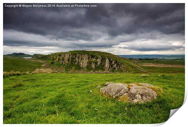 Hadrians Wall & Peel Crags Print by Wayne Molyneux