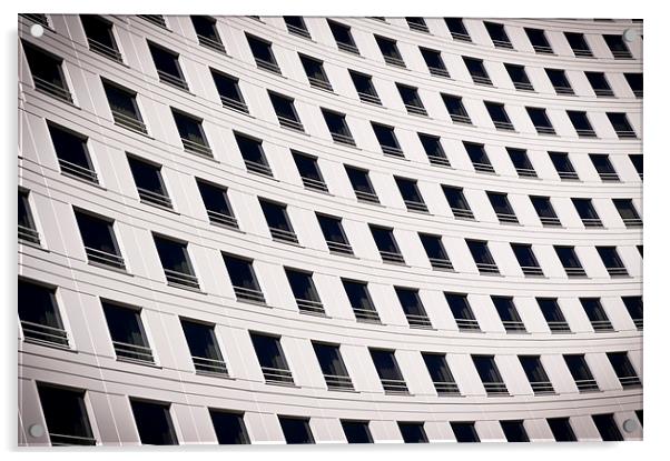Windows on a curved building Acrylic by David Clark