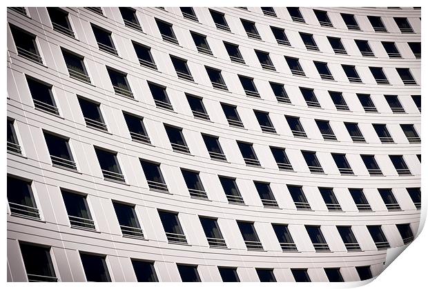 Windows on a curved building Print by David Clark