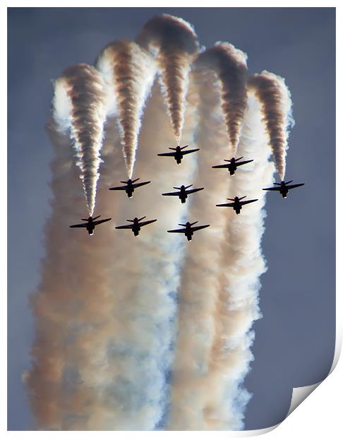 The Claw  (Red Arrows) Print by Dave Hayward