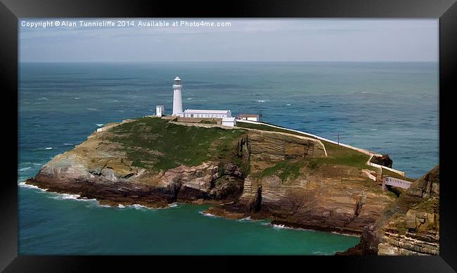 Majestic South Stack Lighthouse Framed Print by Alan Tunnicliffe