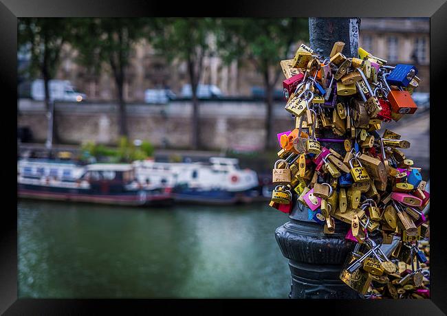 Lovers Locks, Pont des Arts, Paris, France Framed Print by Mark Llewellyn