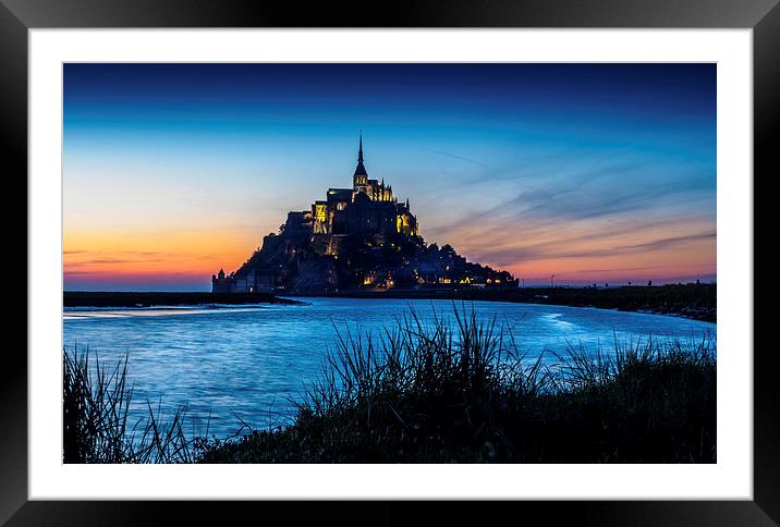 Mont St Michel Sunset, France Framed Mounted Print by Mark Llewellyn