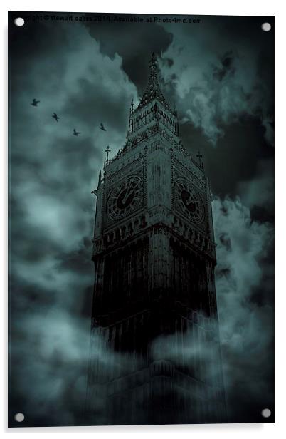 Big Ben 1859 London Black out Acrylic by stewart oakes