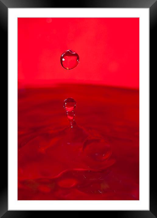 Red Water Splash Framed Mounted Print by andy myatt