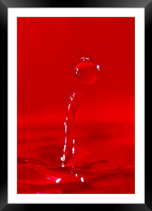Droplet of Red water Framed Mounted Print by andy myatt