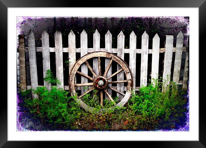 Wagon Wheel Framed Mounted Print by Julia Whitnall