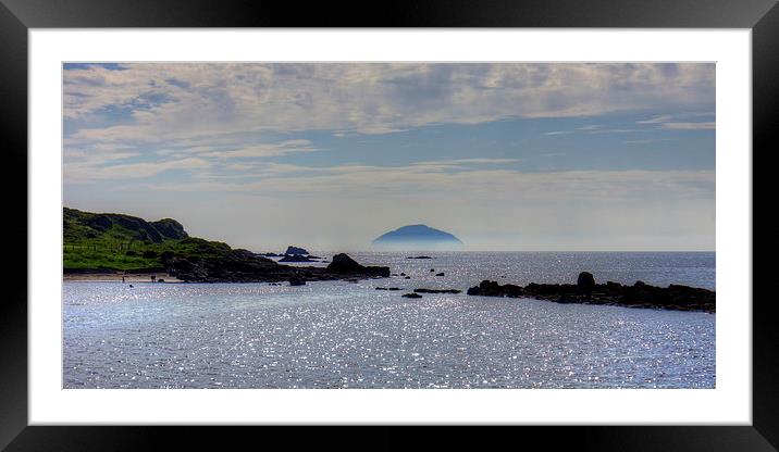 Ailsa Craig in Mist Framed Mounted Print by Tom Gomez