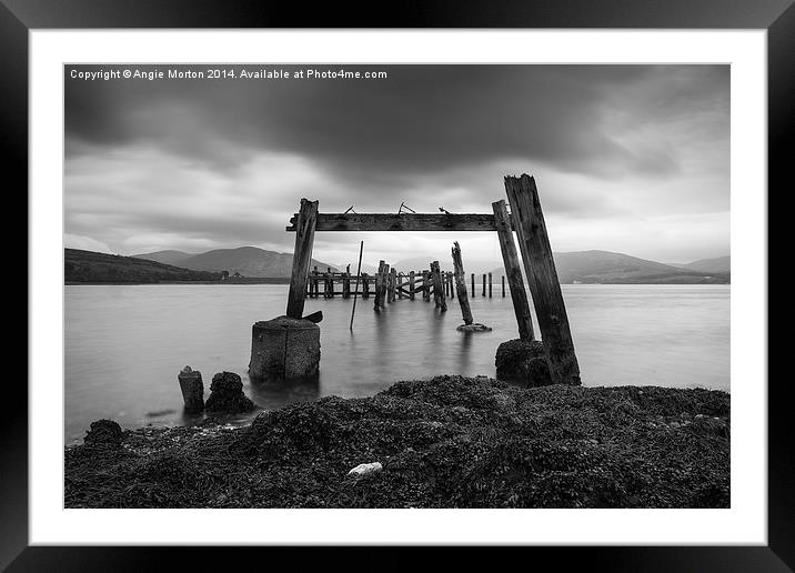 Pier at Port Bannatyne Framed Mounted Print by Angie Morton