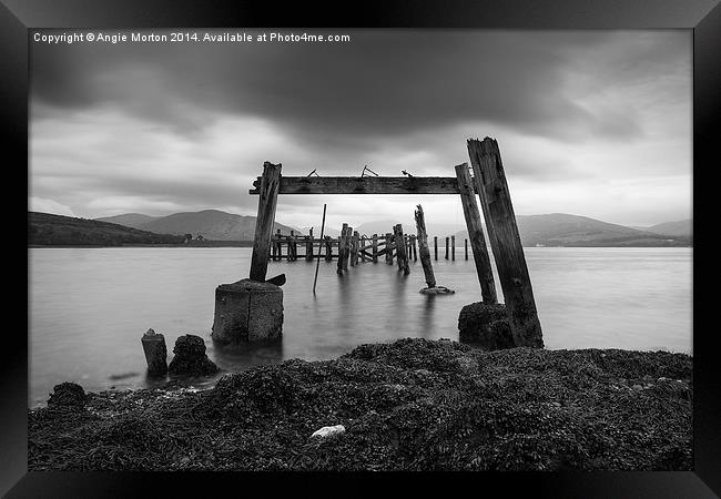 Pier at Port Bannatyne Framed Print by Angie Morton