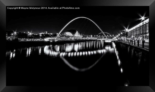Tyne Bridges & The Sage Framed Print by Wayne Molyneux