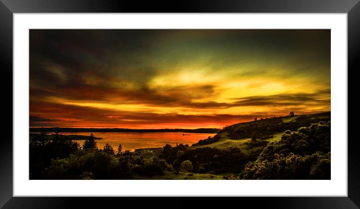Scottish Sunset over The Clyde Framed Mounted Print by Tylie Duff Photo Art