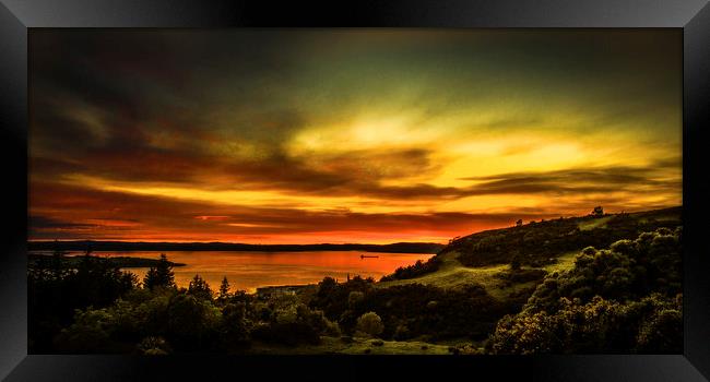 Scottish Sunset over The Clyde Framed Print by Tylie Duff Photo Art