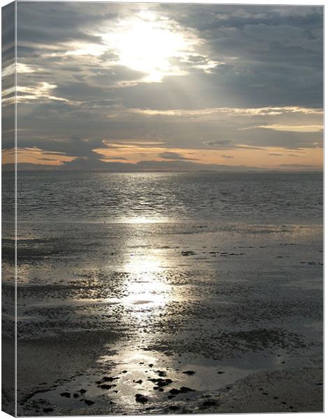 Sun Setting Over Spurn Point Canvas Print by Sarah Couzens