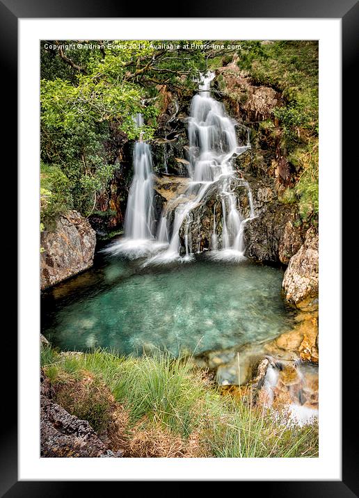 Watkin Waterfall Snowdonia Wales Framed Mounted Print by Adrian Evans