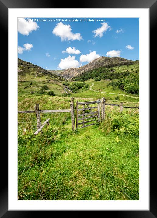 Gateway to Watkin Path Snowdonia  Framed Mounted Print by Adrian Evans