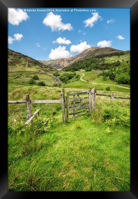 Gateway to Watkin Path Snowdonia  Framed Print by Adrian Evans