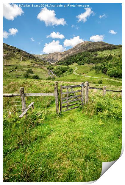 Gateway to Watkin Path Snowdonia  Print by Adrian Evans
