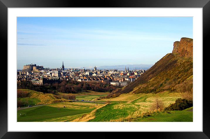 Edinburgh cityscape  Framed Mounted Print by Linda More