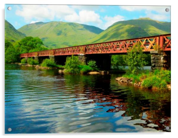 loch awe rail bridge Acrylic by dale rys (LP)