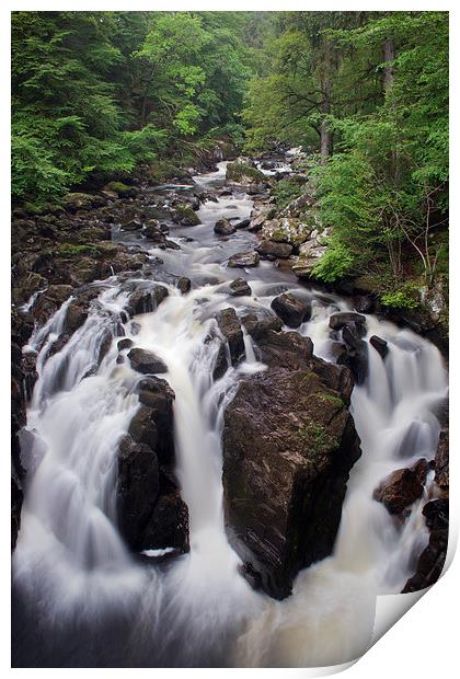 Black Linn Waterfall Print by Andy Heap