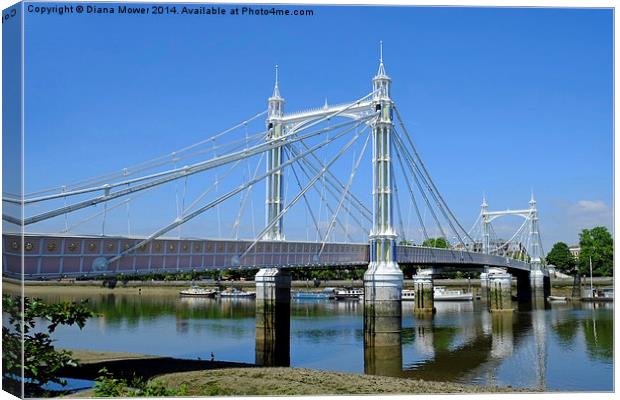 Albert Bridge London Canvas Print by Diana Mower