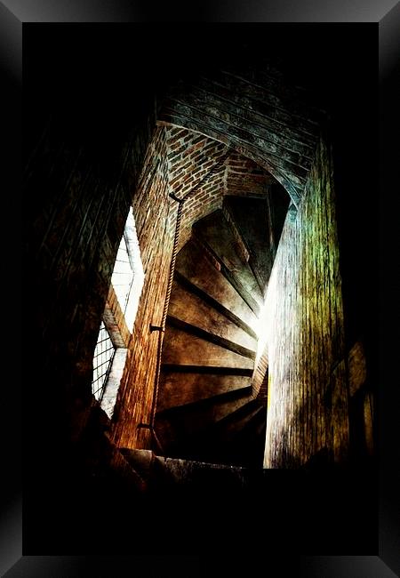 Spiral Staircase Framed Print by Julia Whitnall