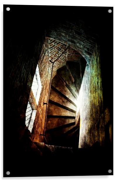 Spiral Staircase Acrylic by Julia Whitnall