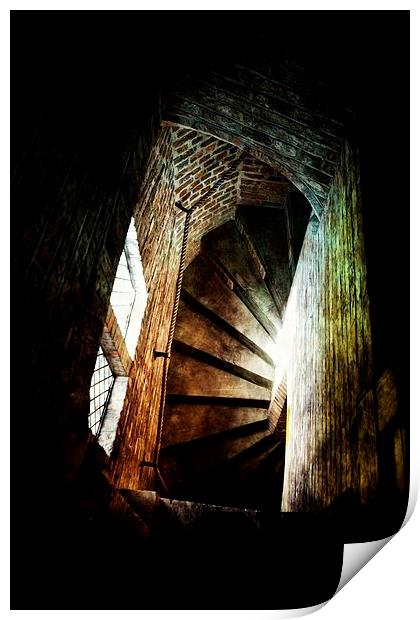 Spiral Staircase Print by Julia Whitnall