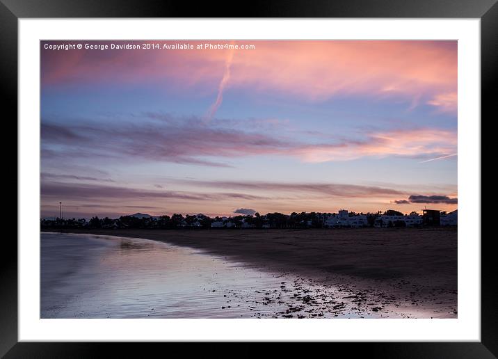 Beach & Sky Framed Mounted Print by George Davidson