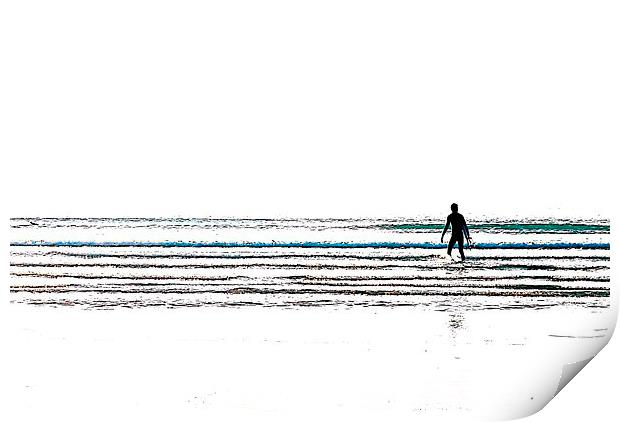 Lone Surfer Print by Alexia Miles